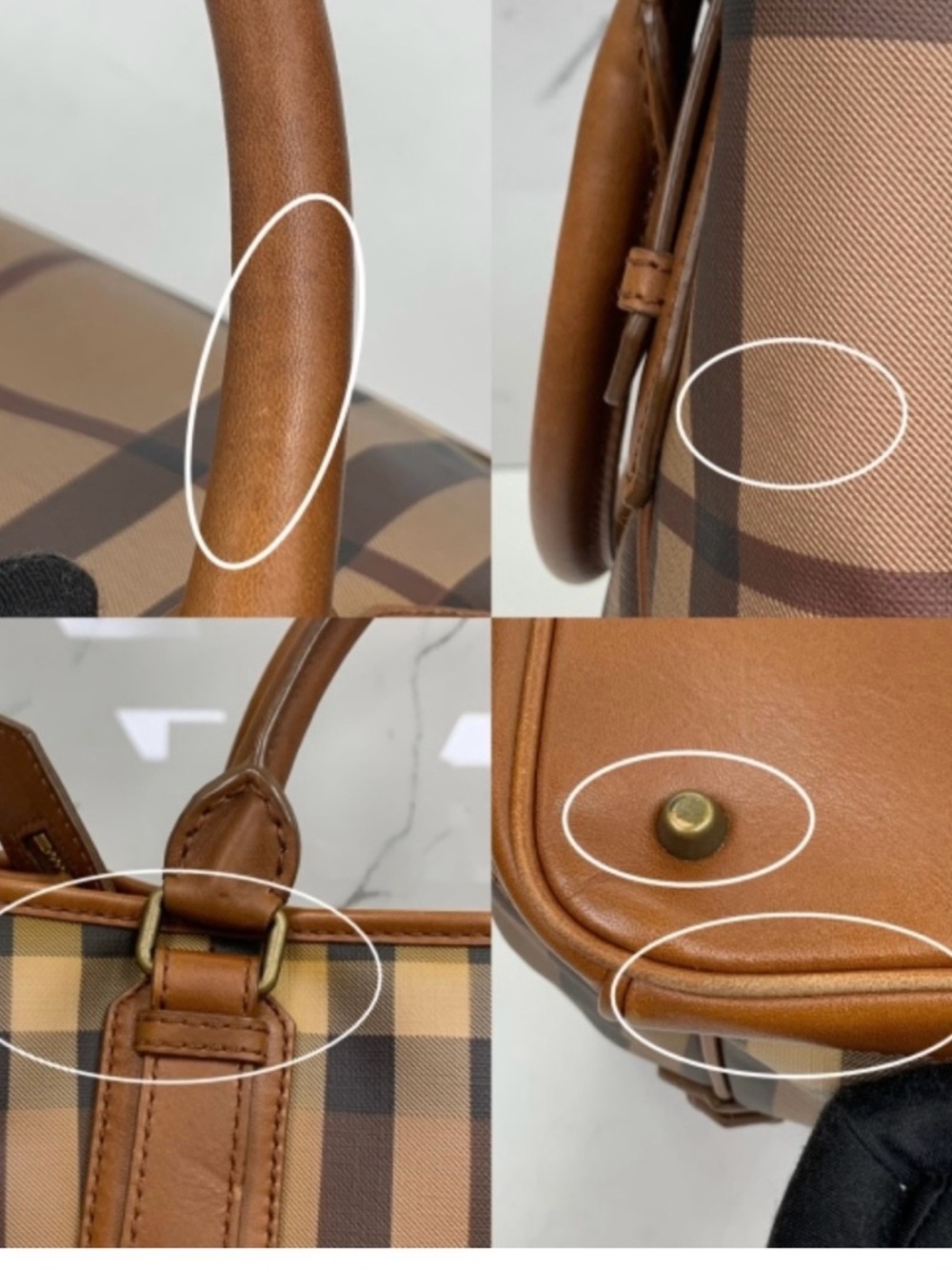 Burberry BROWN PVC/LEATHER LONDON
CHECKERED SHOULDER BAG - Picture 7 of 7